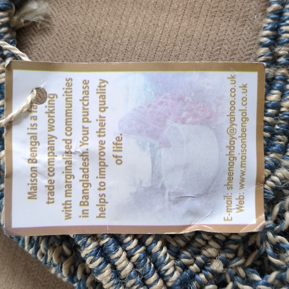 Wrap London Woven Tote Bag In Denim Blue - Picture 6 of 6